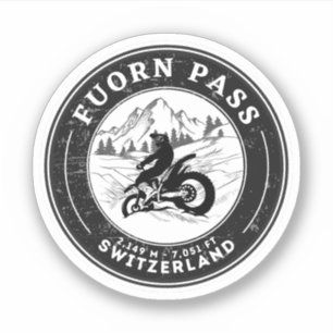 Sticker Fuorn Pass-Ofenpass Suisse - Alpes tour moto