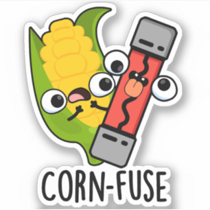 Sticker Fusible de maïs amusant Confus Pun