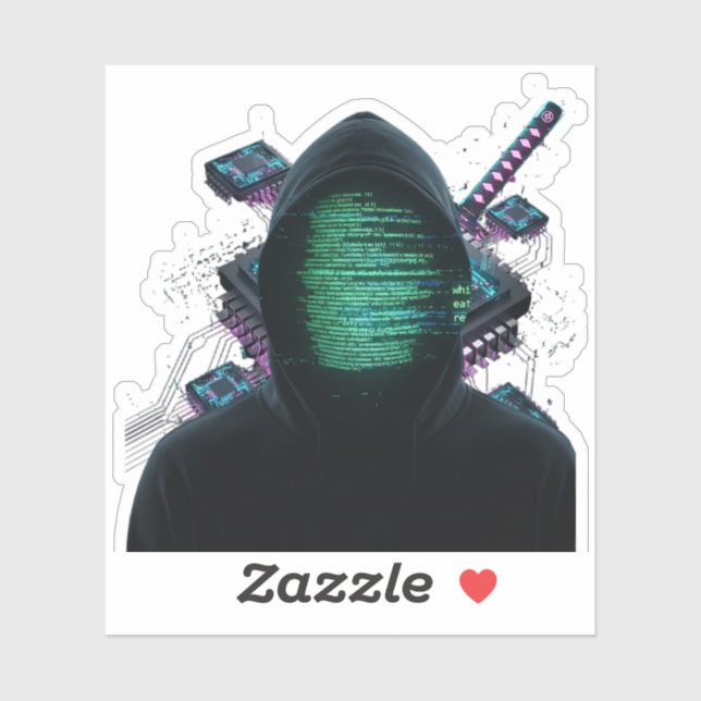 Sticker Fusion de technologie cybernétique - Katana Néon e (Feuille)