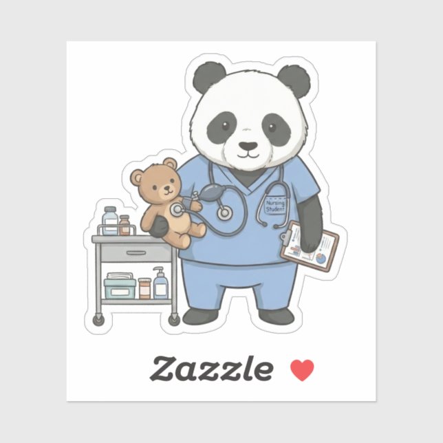 Sticker Future RN Panda: Adorable Medical Student  (Feuille)