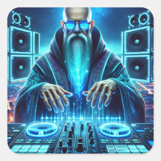 Sticker futuriste Techno Wizard