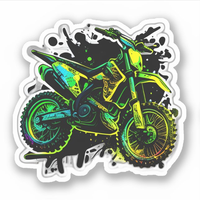 Sticker Futuriste Vélo De Chemin, Neon Motocross Vélo De R (Devant)