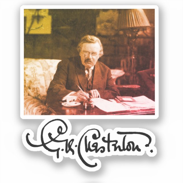 Sticker G. K. Chesterton au travail (Recto)