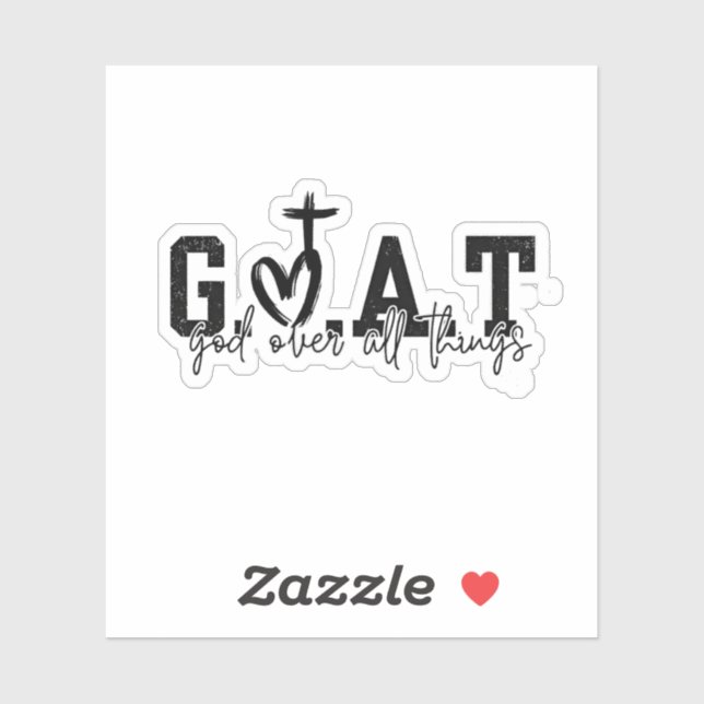 Sticker G.O.A.T Dieu sur toutes les choses Christian Jésus (Feuille)