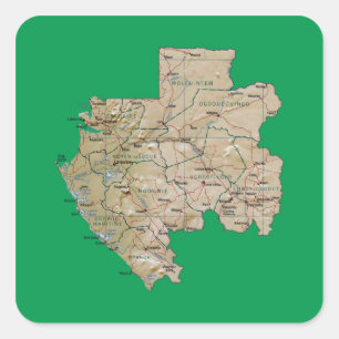 Sticker Gabon Map