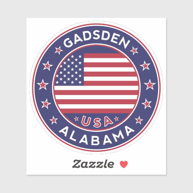 Sticker Gadsden Alabama, Gadsden (Feuille)