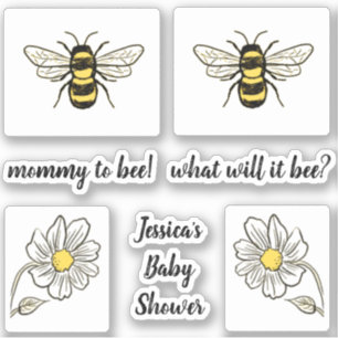 Sticker Gaffez le baby shower d'abeille