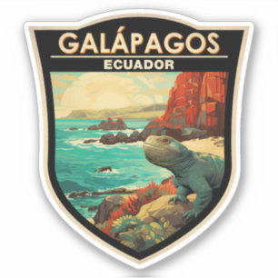 Sticker Galapagos Îles Voyage Art Vintage