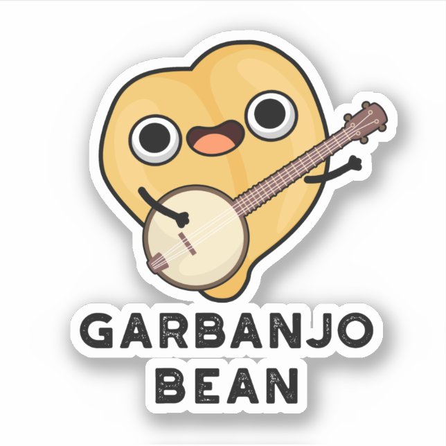 Sticker Gar banjo Bean Funny Garbanzo Banjo Pun (Devant)
