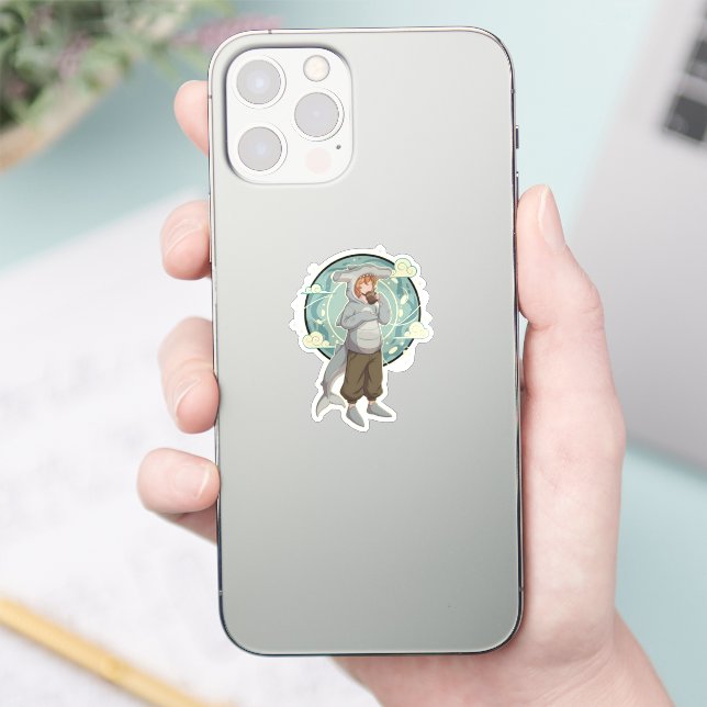 Sticker Garçon Requin Marteau Mignon Pièce d'Art (Téléphone)