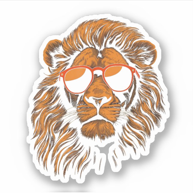 Sticker Garçons Enfants Drôle Lion Animal (Devant)