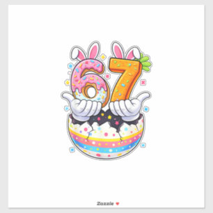 Sticker Garçons Filles Pâques Œufs Drôle Lapin Six Sept 67