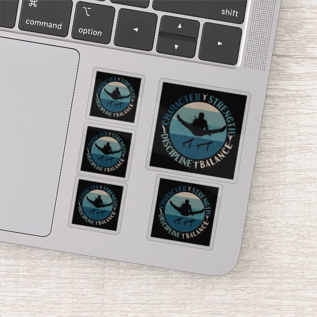 Sticker Garçons Gymnastique Caractère Force Discipline (Détail)