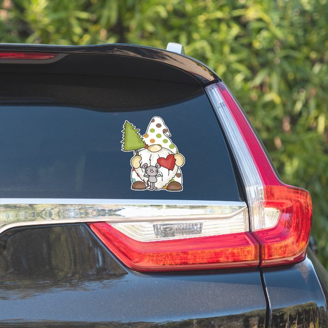 Sticker Garden Gnomes avec Mouse Buddy Funny Car (Côté voiture)