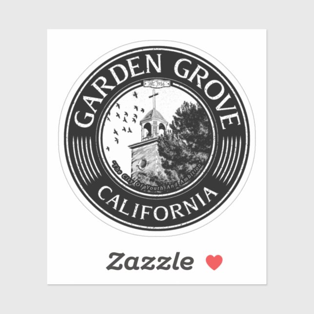 STICKER GARDEN GROVE CALIFORNIA - VILLE DE GARDEN GROVE CA (Feuille)