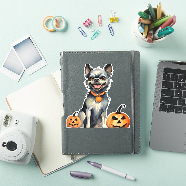 Sticker Gardes de Chiens Sharp Halloween Citrouilles Premi (Couverture iPad)