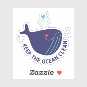 Sticker Gardez l'autocollant de forme personnalisée Ocean 