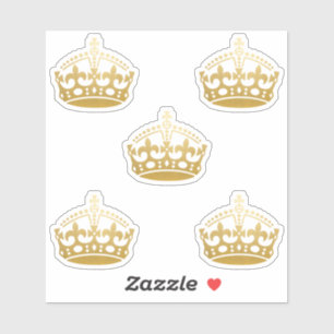 Sticker Gardez le calme Couronne en Or de Faux