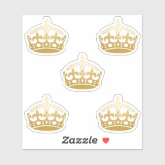 Sticker Gardez le calme Couronne en Or de Faux