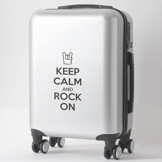 Sticker Gardez le calme et le rock (Sur valise)