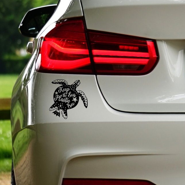 Sticker Gardez Le Plastique De Mer Gratuit, Végétal (Créateur téléchargé)