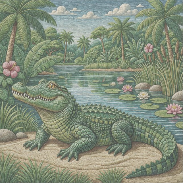 Sticker Gardien des zones humides Crocodile brodé  (Recto)