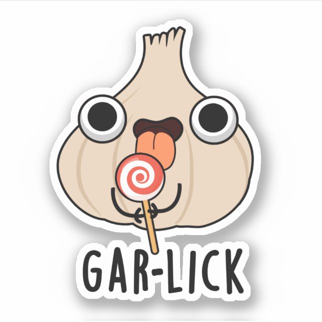 Sticker Garlick Funny Garlic Herb Pun (Devant)