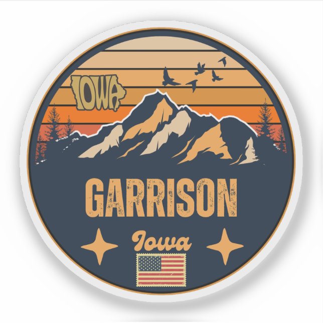 Sticker Garrison, Iowa Ia, États-Unis (Devant)
