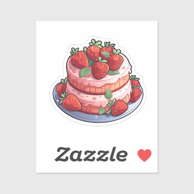 Sticker Gâteau de dessin animé (Feuille)