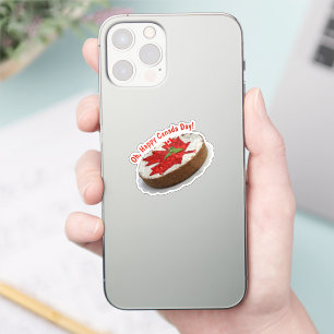 Sticker Gâteau du drapeau du Canada Feuille d'érable
