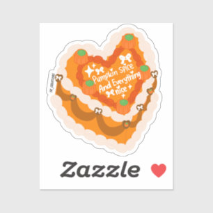 Sticker Gâteau en forme de cœur au piment de citrouille et