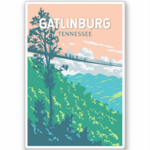 Sticker Gatlinburg Tennessee Illustration Voyage Art