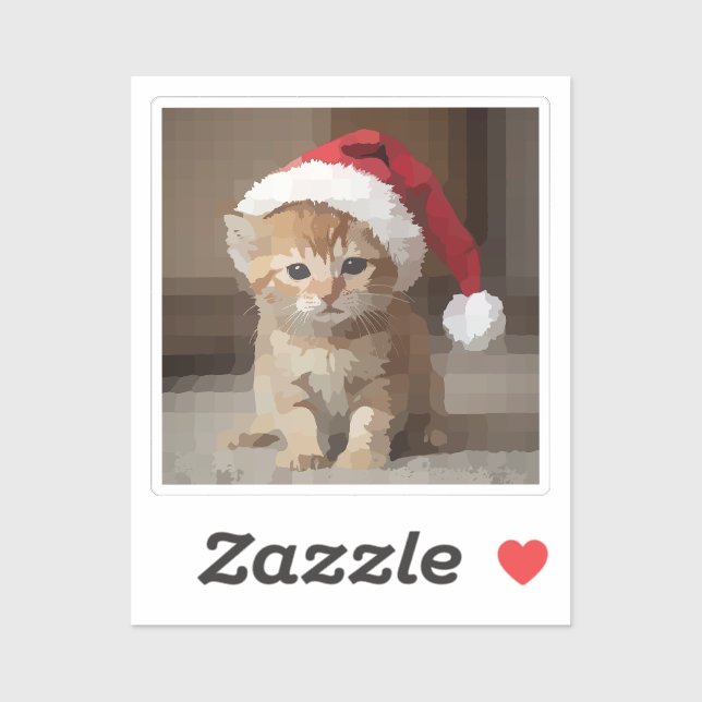 Sticker Gato fofo em noite de Natal. (Feuille)