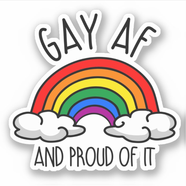 Sticker GAY AF et fier de l'être (Devant)