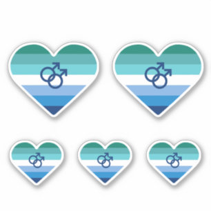 Sticker Gay Male Azure MLM Cœur