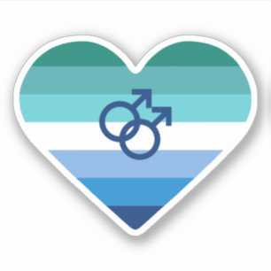 Sticker Gay Male Azure MLM Cœur