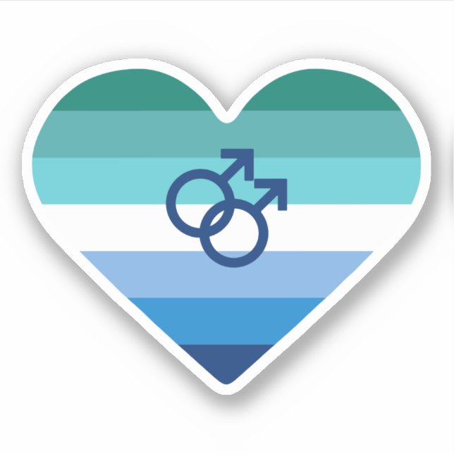 Sticker Gay Male Azure MLM Cœur (Devant)