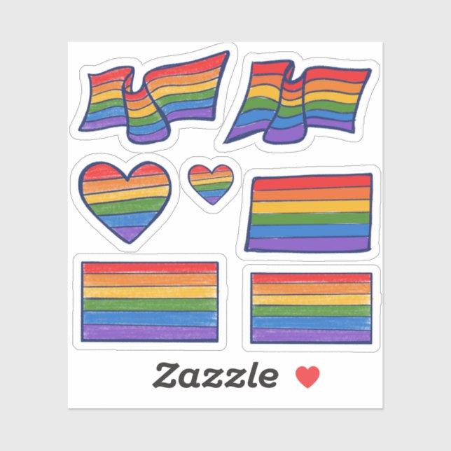 Sticker Gay pride Arc-en-ciel (Feuille)