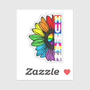 Sticker Gay pride du drapeau LGBT Tournesol humain Arc-en-