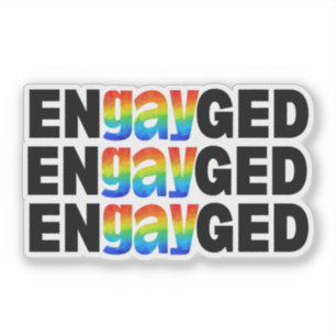 Sticker Gay pride moderne mignon EnGAYging Typographie