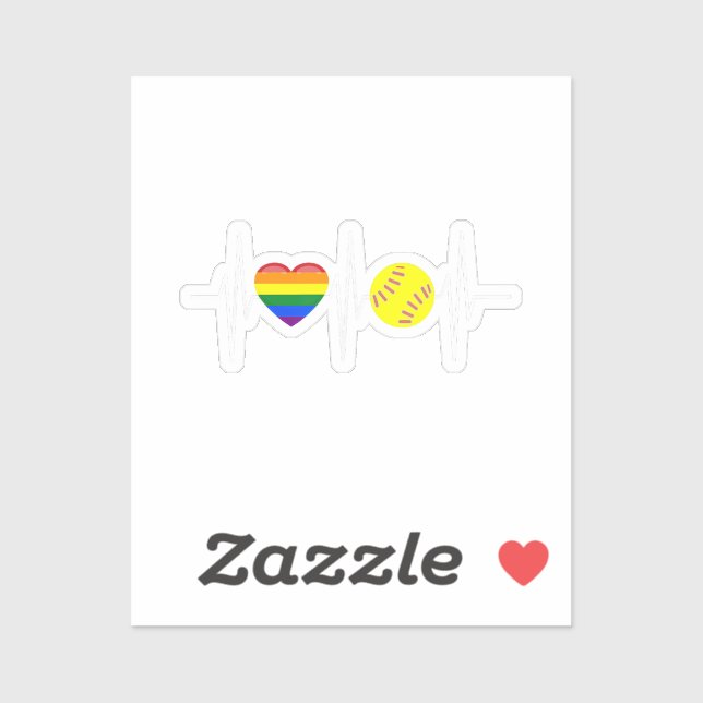 Sticker Gay Softball Shirt Softball Player Gay Pride LGBTQ (Feuille)