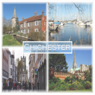 Sticker GB Chichester - Bosham Church and Brook House -