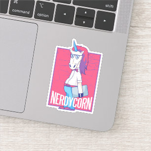 Sticker Geek drôle Nerdycorn Nerd Unicorn Homme