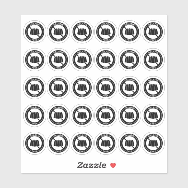 Sticker Gelatin Free Wedding Place Card Mini Food Allergy (Feuille)