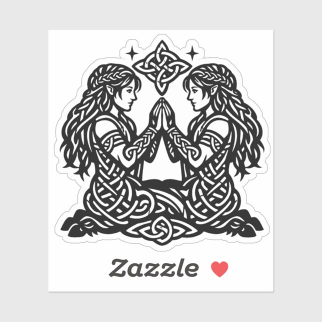 Sticker Gémeaux — Jumeaux du zodiaque de l'encre hantée (Feuille)