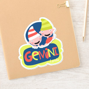 Sticker Gemini, Twins Zodiac Contour
