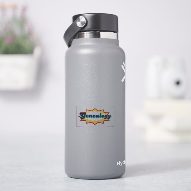 Sticker Généalogie, design pop comic book (HydroFlask)