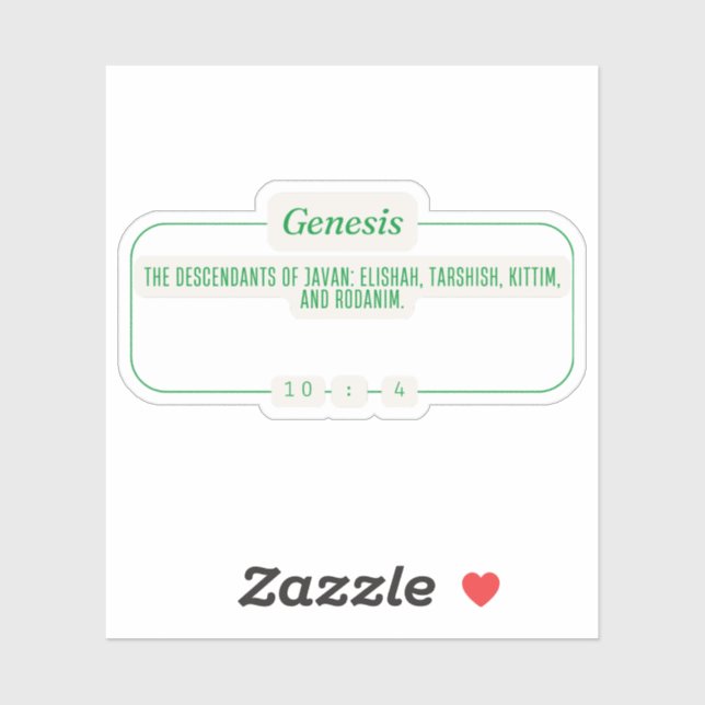 Sticker Genèse 10:4 (Feuille)