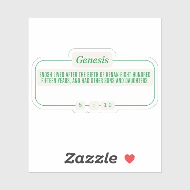 Sticker Genèse 5:10 (Feuille)