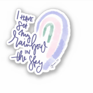 Sticker Genèse de l'autocollant arc-en-ciel de Jésus